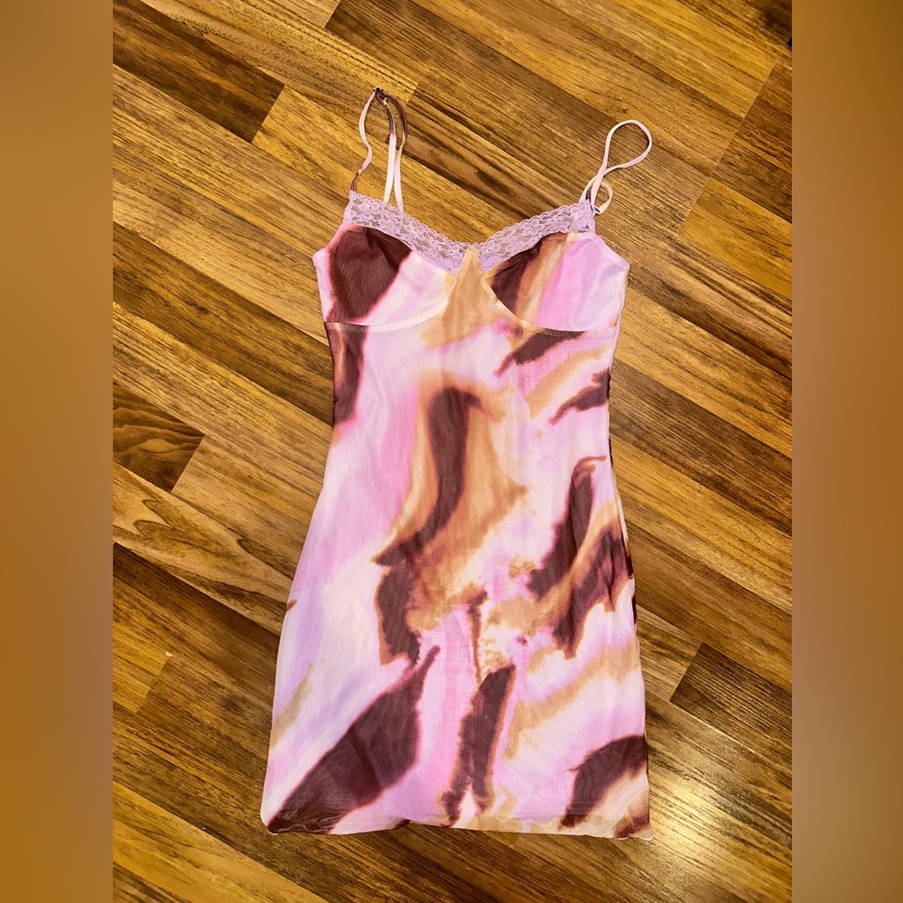BP Pink and Brown Chemise with Adjustable Straps Y2K STYLE/2000s